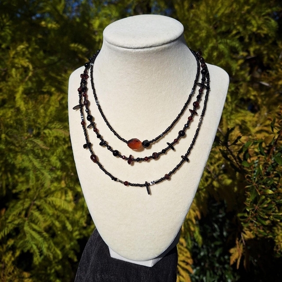 Carnelian, Tourmaline Necklace ~ Handcrafted Jewelry - Picture 8 of 9